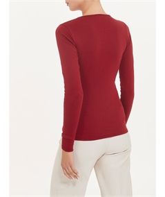 Maglia sottogiacca girocollo in caldo cotone Biologico. Art 274AB Colore Cardinale 747