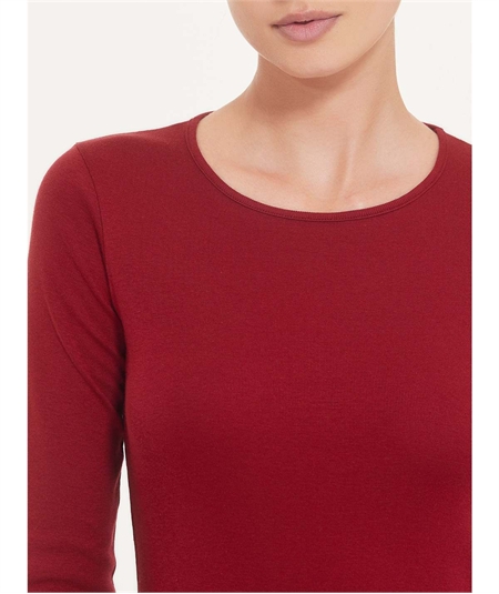Maglia sottogiacca girocollo in caldo cotone Biologico. Art 274AB Colore Cardinale 747
