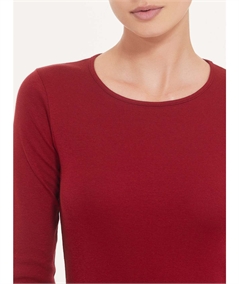 Maglia sottogiacca girocollo in caldo cotone Biologico. Art 274AB Colore Cardinale 747