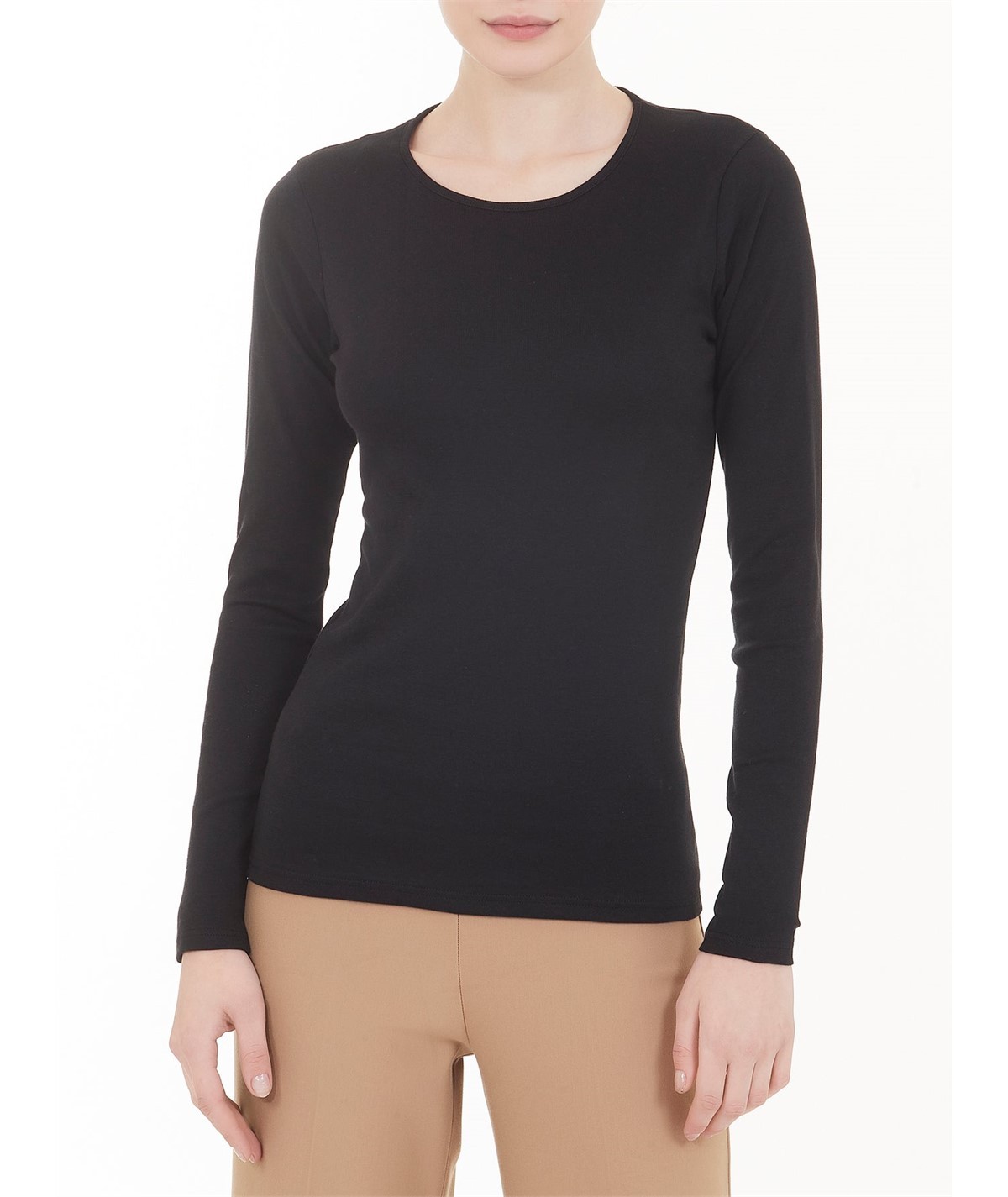 Ragno D274AB - Maglia Sottogiacca Girocollo in Caldo Cotone Biologico. Colore: Nero 020