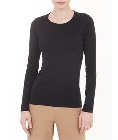 Maglia sottogiacca girocollo in caldo cotone Biologico. Art 274AB Colore Nero 020