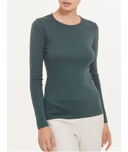 Maglia sottogiacca girocollo in caldo cotone Biologico. Art 274AB Colore Bottiglia 027