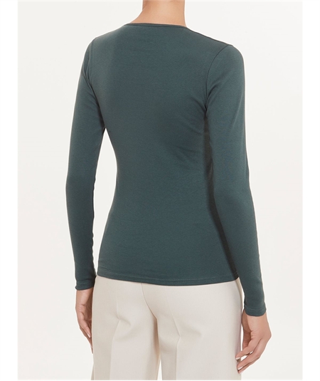 Maglia sottogiacca girocollo in caldo cotone Biologico. Art 274AB Colore Bottiglia 027