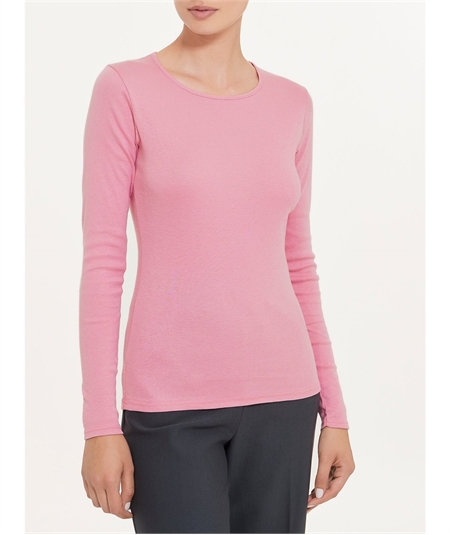 Maglia sottogiacca girocollo in caldo cotone Biologico. Art 274AB Colore Lilas (Rosa Antico) 