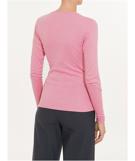 Maglia sottogiacca girocollo in caldo cotone Biologico. Art 274AB Colore Rosa Antico 082