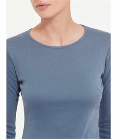 Maglia sottogiacca girocollo in caldo cotone Biologico. Art 274AB Colore Blue Eyes 827