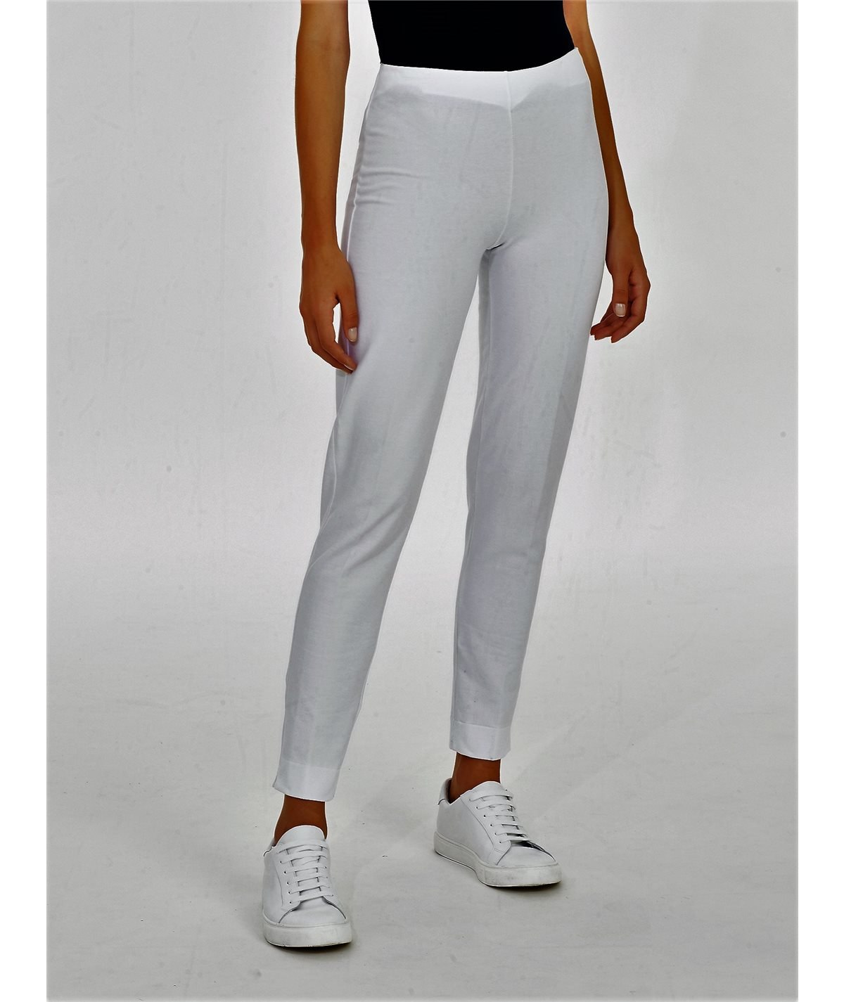 Ragno 70714Y Pantalone donna Capri di Cotone elasticizzato - Bianco 010