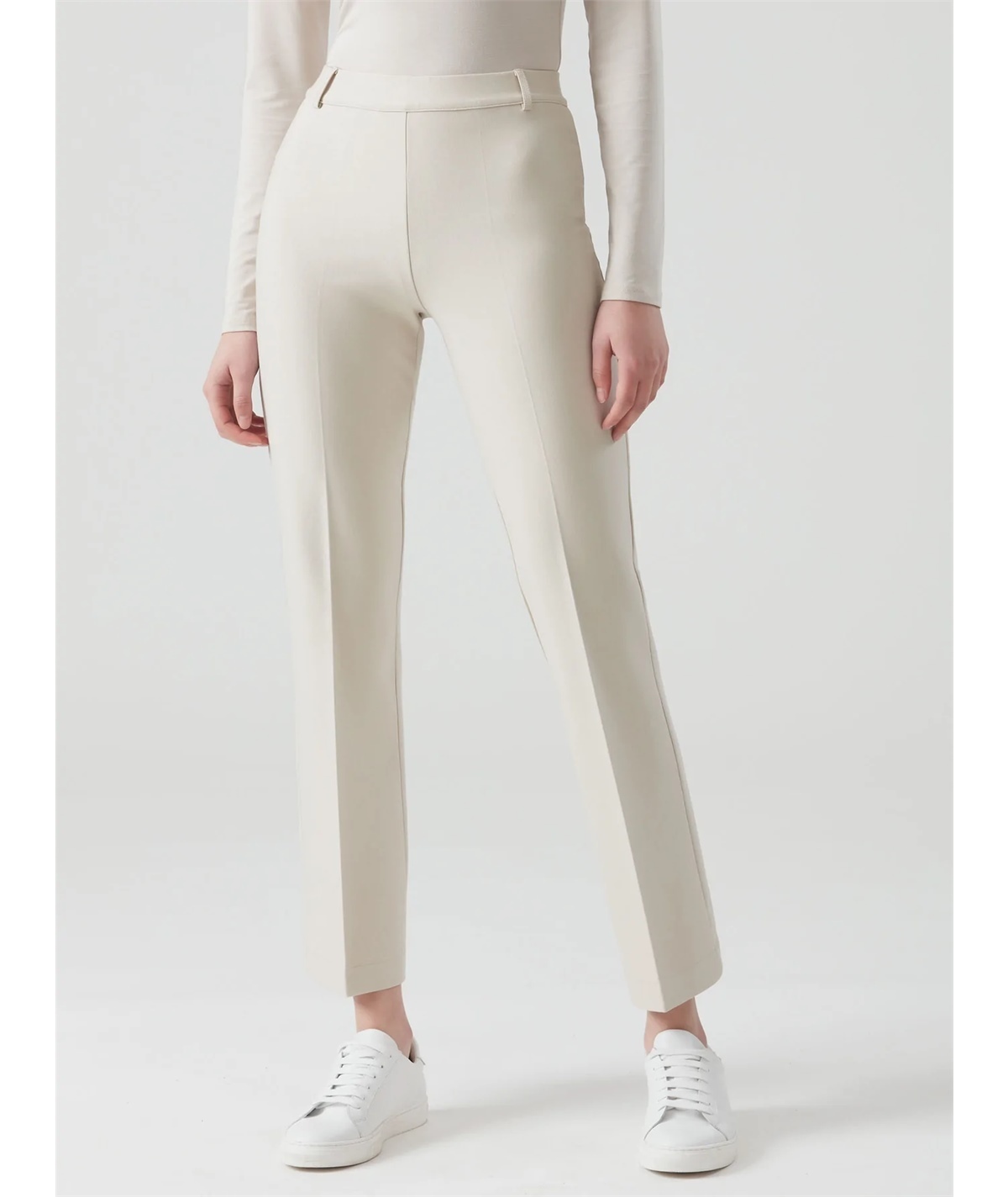 Ragno - DE72PM Pantalone donna Flare in tessuto Compact. Colore: Champignon (Avorio) 786