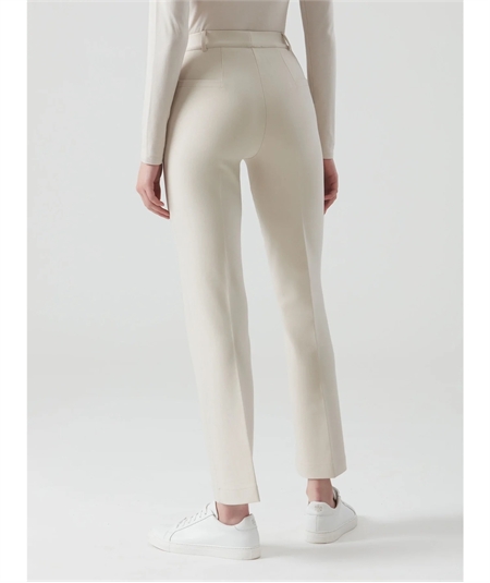 Ragno - DE72PM Pantalone donna Flare in tessuto Compact. Colore: Champignon (Avorio) 786