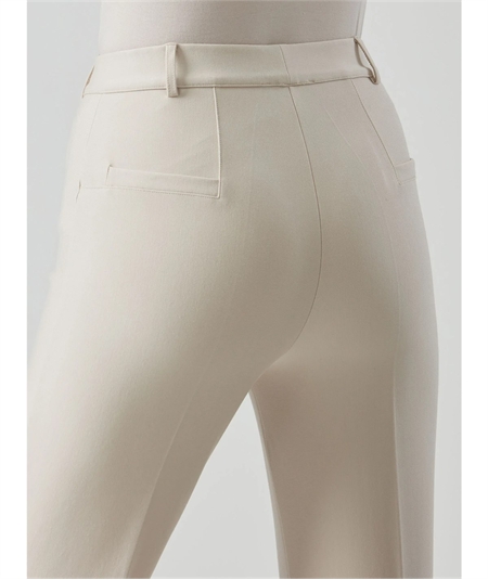 Ragno - DE72PM Pantalone donna Flare in tessuto Compact. Colore: Champignon (Avorio) 786
