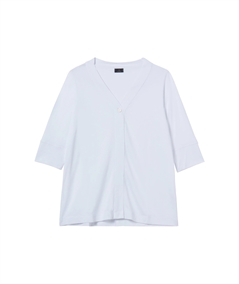 Ragno D424XI Cardigan manica 3/4 in crêpe di viscosa stretch - Colore: Bianco 010