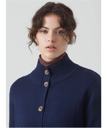 Ragno - DA73MT Cardigan collo alto con bottoni in misto viscosa. Colore Copiativo 146 Ragno - DA73MT Cardigan collo alto con bottoni in misto viscosa. Colore Copiativo 146