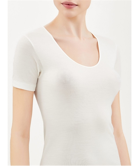 Ragno - Maglietta intima donna Ragno lana merino e seta. Art.  074027