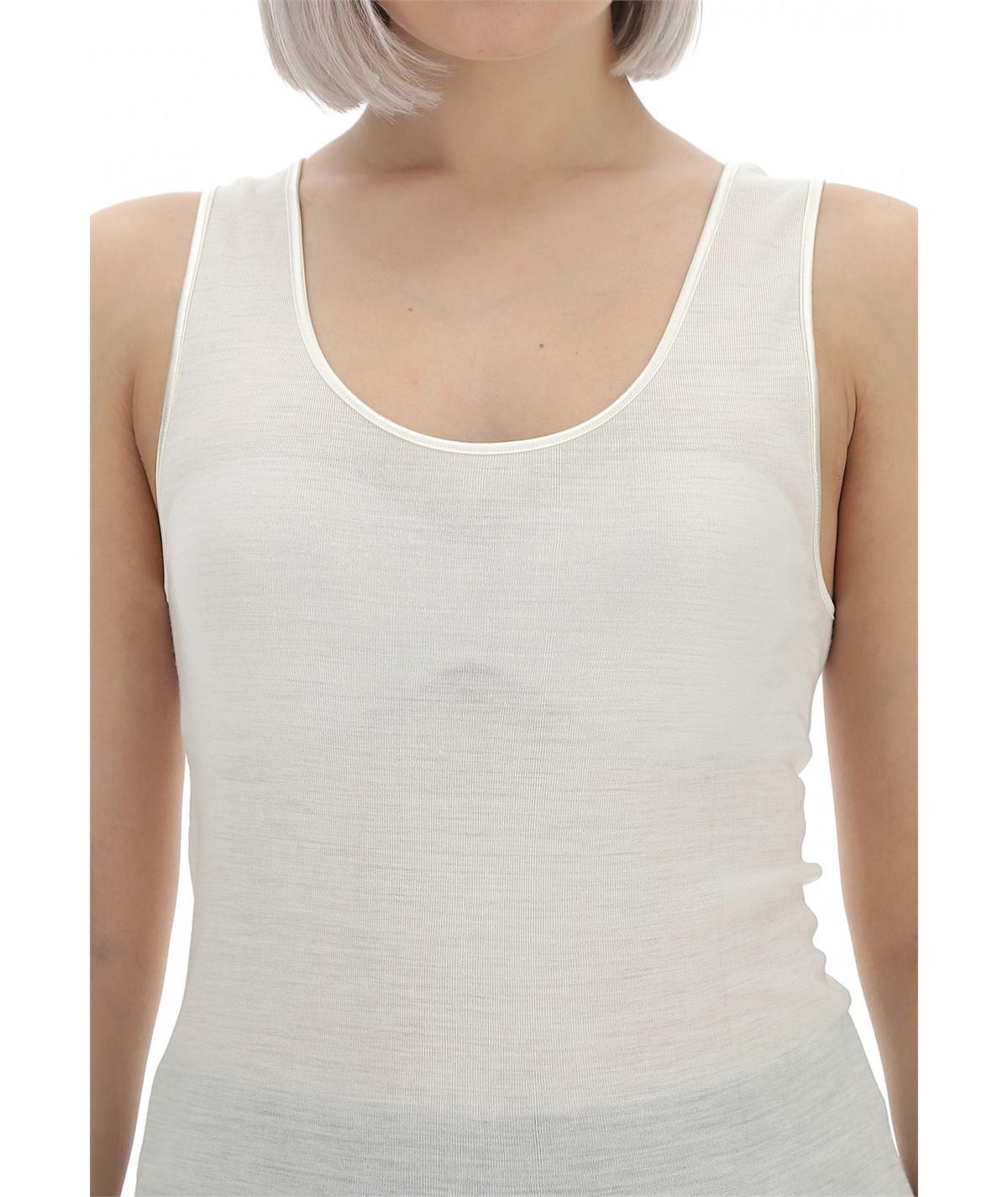 RAGNO - Canotta Elasticizzata A Costine In Lana Merino E Seta, Spalla Larga - Grigio, Taglia 4