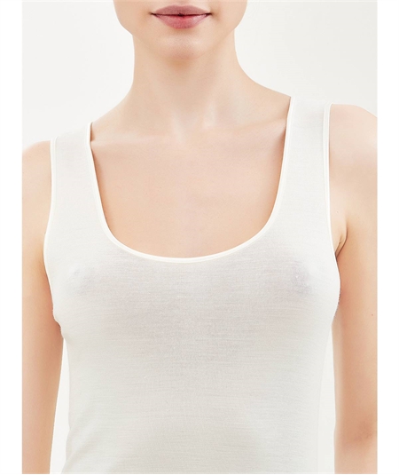 Ragno - Canotta intima donna spalla larga lana merino e seta  Art. 074022