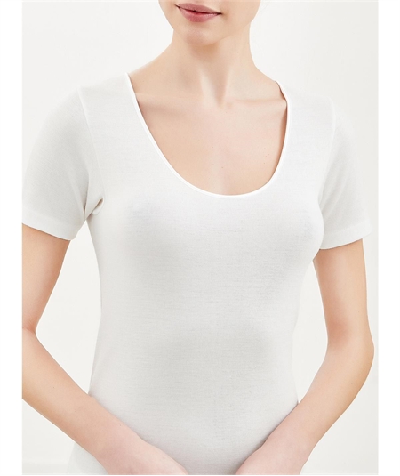  Ragno. Maglietta intima donna mezza manica lana cotone Art. 072457