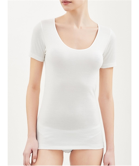  Ragno. Maglietta intima donna mezza manica lana cotone Art. 072457
