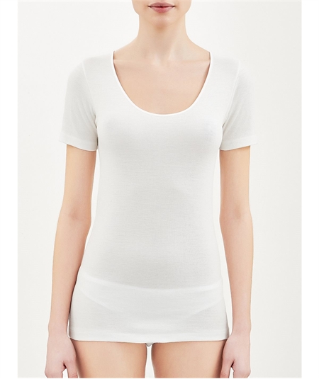  Ragno. Maglietta intima donna mezza manica lana cotone Art. 072457