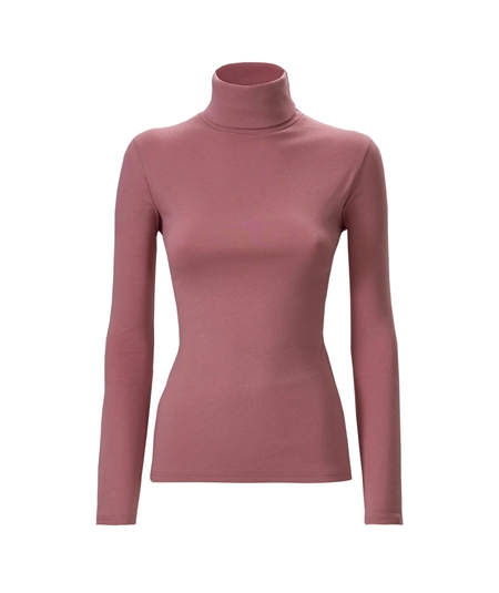 Ragno D274AK -  Maglia sottogiacca collo dolcevita in caldo cotone Biologico. Colore: Rosa Antico 082