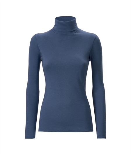 Ragno D274AK -  Maglia sottogiacca collo dolcevita in caldo cotone Biologico. Colore: Blue Eyes 827