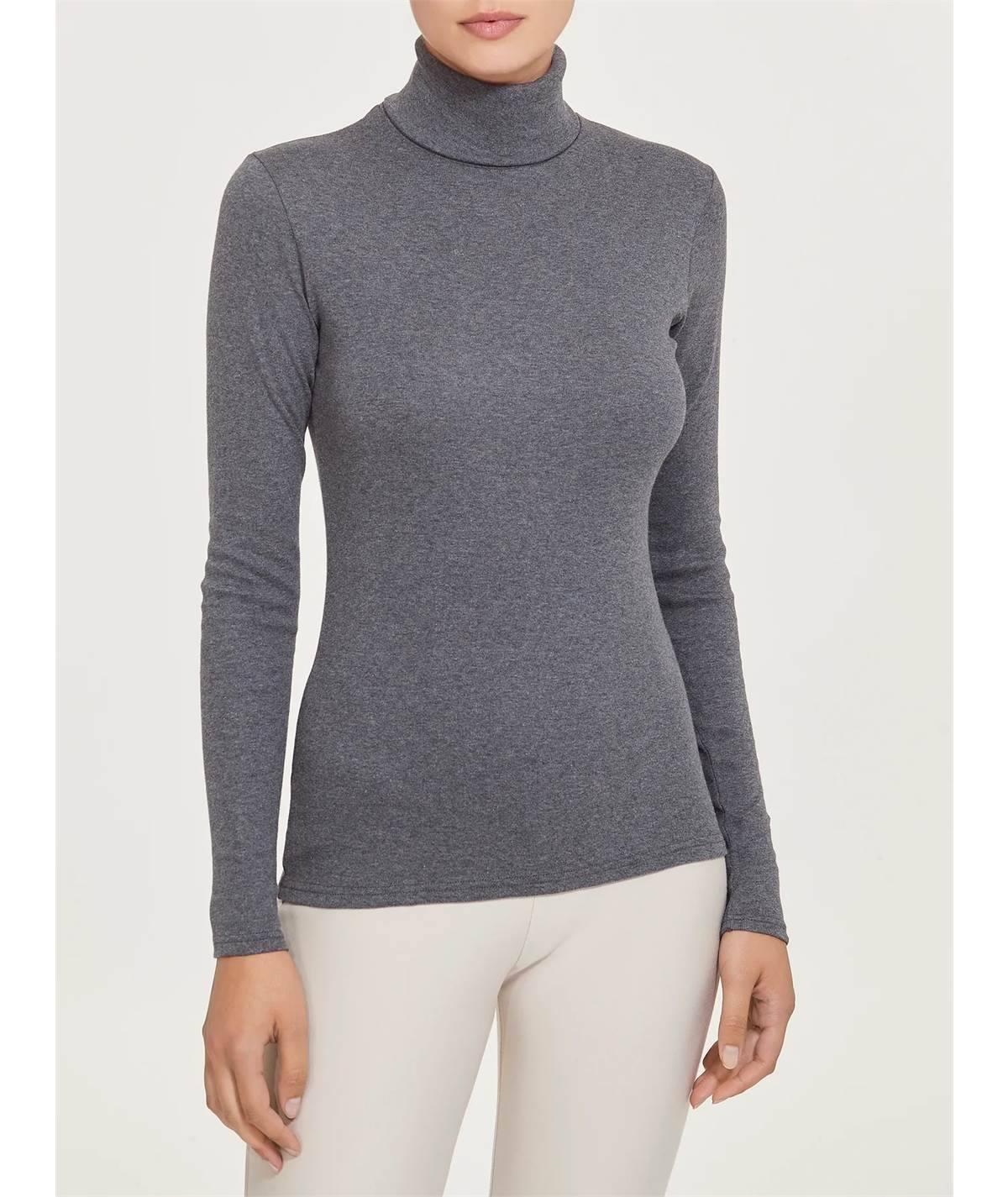 Ragno D274AK - Maglia sottogiacca collo dolcevita in caldo cotone Biologico. Colore: Ardesia Melange 202 