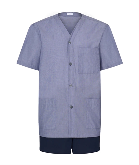 Ragno N20704 - Pigiama aperto manica corta pantalone corto in mussola di Cotone - Fantasia Borragine 779F
