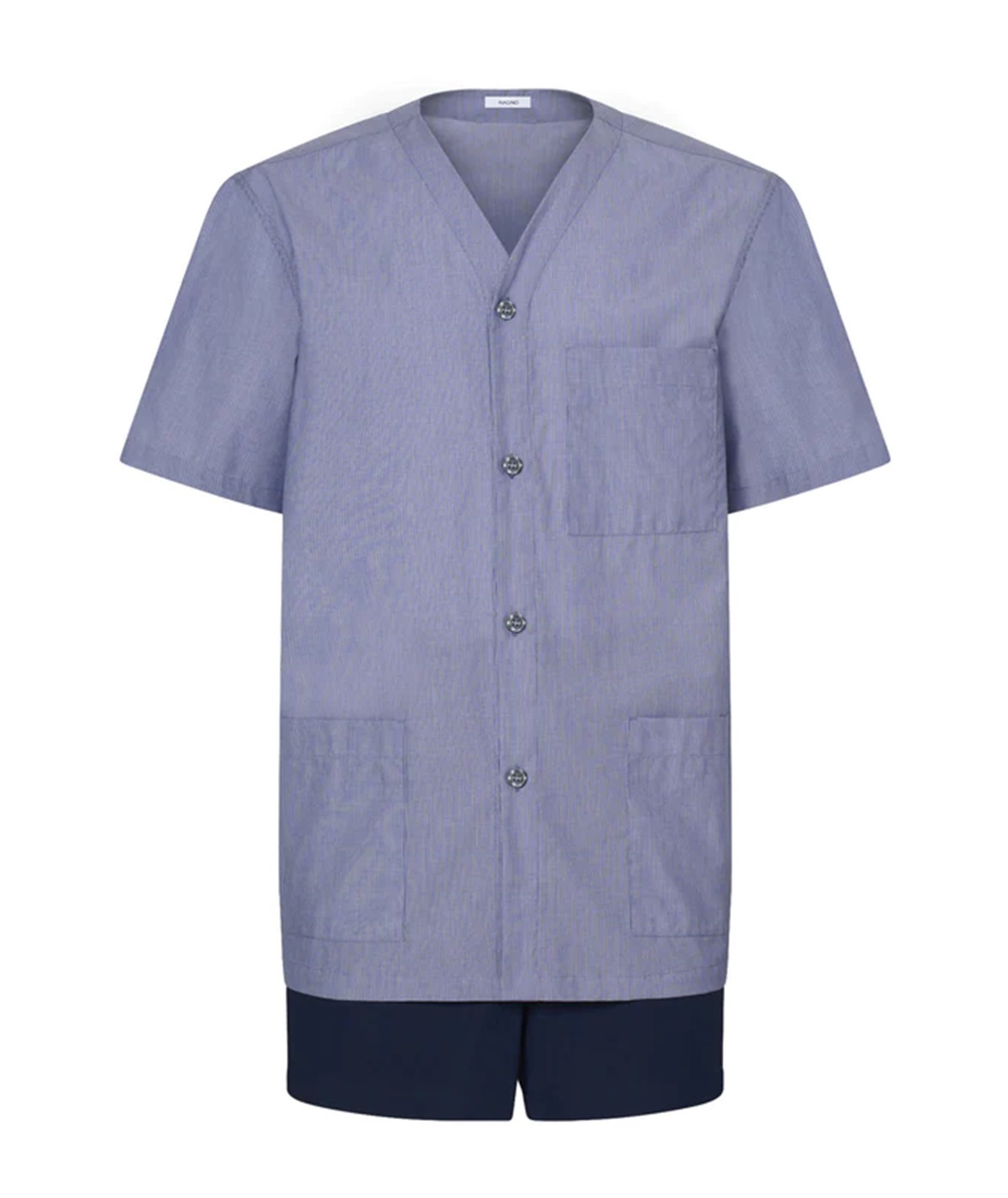 Ragno N20704 - Pigiama aperto manica corta pantalone corto in mussola di Cotone - Fantasia Borragine 779F