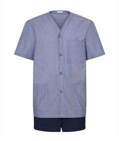 Ragno N20704 - Pigiama aperto manica corta pantalone corto in mussola di Cotone - Fantasia Borragine 779F