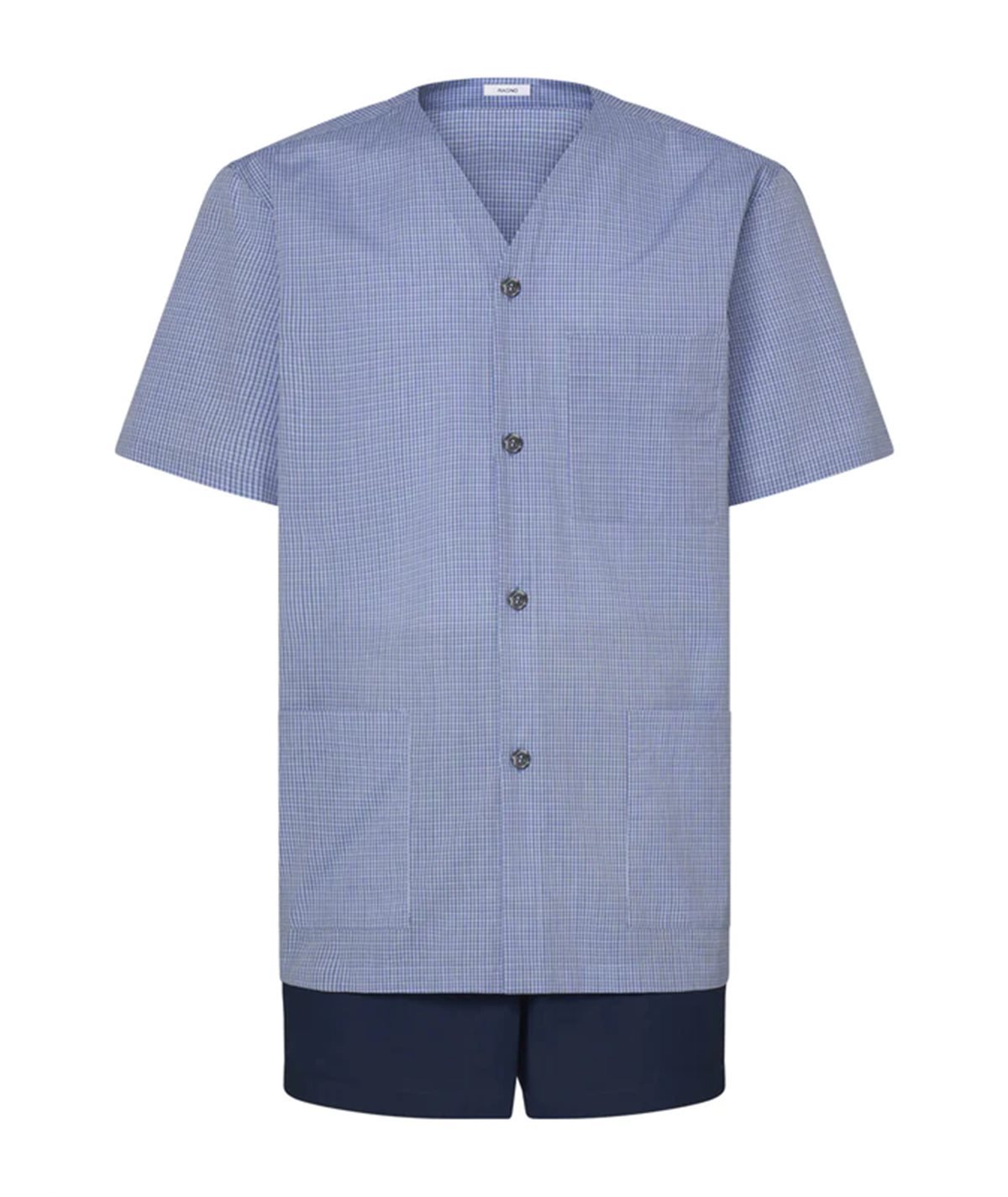 Ragno N20704 - Pigiama aperto manica corta pantalone corto in mussola di Cotone -  Fantasia Heather 936F