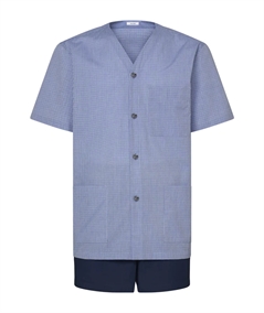 Ragno N20704 - Pigiama aperto manica corta pantalone corto in mussola di Cotone -  Fantasia Heather 936F