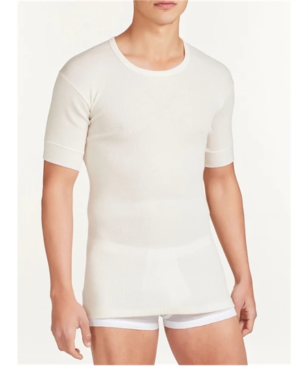 Ragno 003157 - Maglia girocollo in costina di lana Merino pesante. Colore Bianco  010