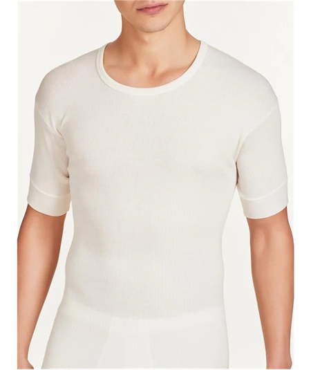 Ragno 003157 - Maglia girocollo in costina di lana Merino pesante. Colore Bianco  010