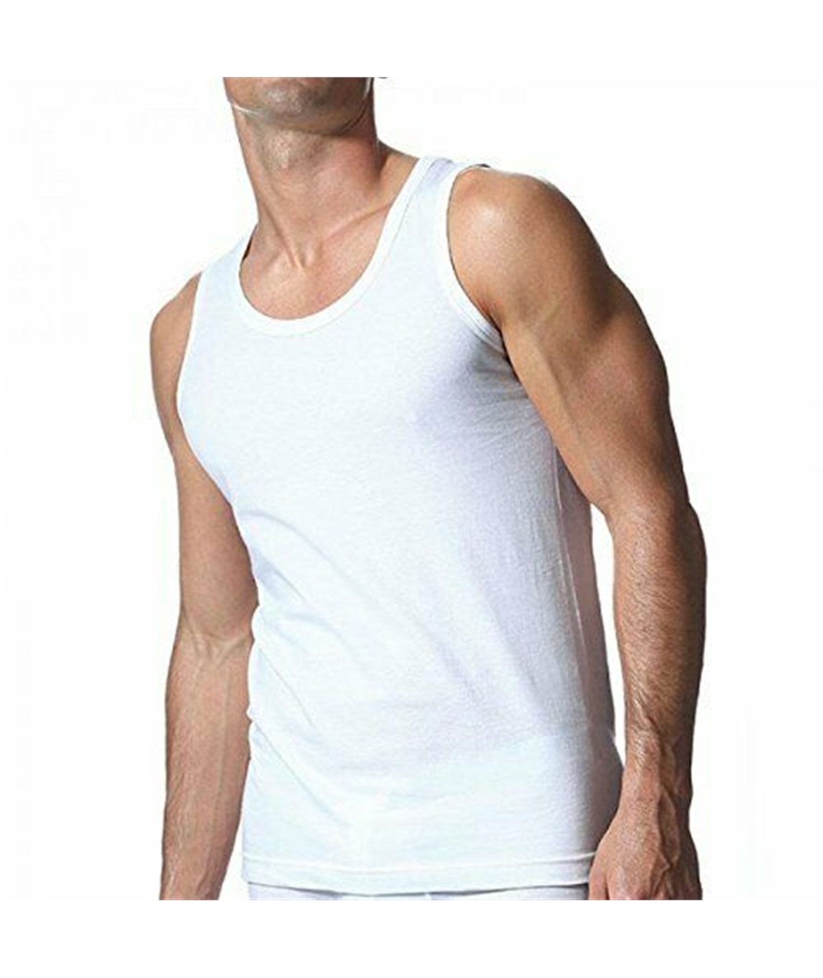 Ragno - Canottiera Spalla Larga  in Jersey di puro Cotone 601412. Bianco