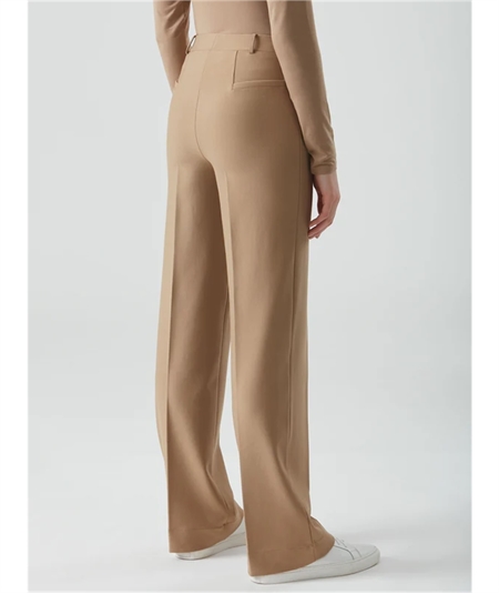 Ragno DE72PE - Pantalone modello Palazzo in caldo tessuto Compact. Colore: Pine Bark 950 