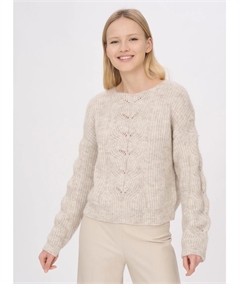 Ragno DI46M - Maglioncino girocollo misto Lana e Alpaca. Colore Champignon Melange 786M