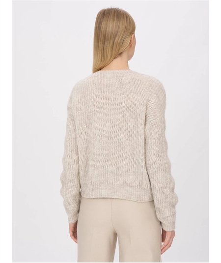 Ragno DI46M - Maglioncino girocollo misto Lana e Alpaca. Colore Champignon Melange 786M