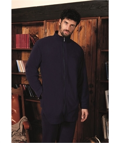 Q.bò 1398-BL - Vestaglia lungezza 3/4 con zip in caldo e soffice Pile. Colore Bleu
