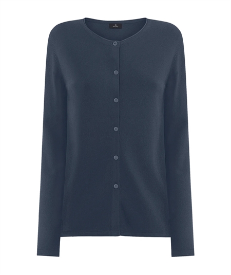 Ragno DM99MI - Cardigan girocollo manica lunga in fresca Viscosa. Colore: Bleu 078