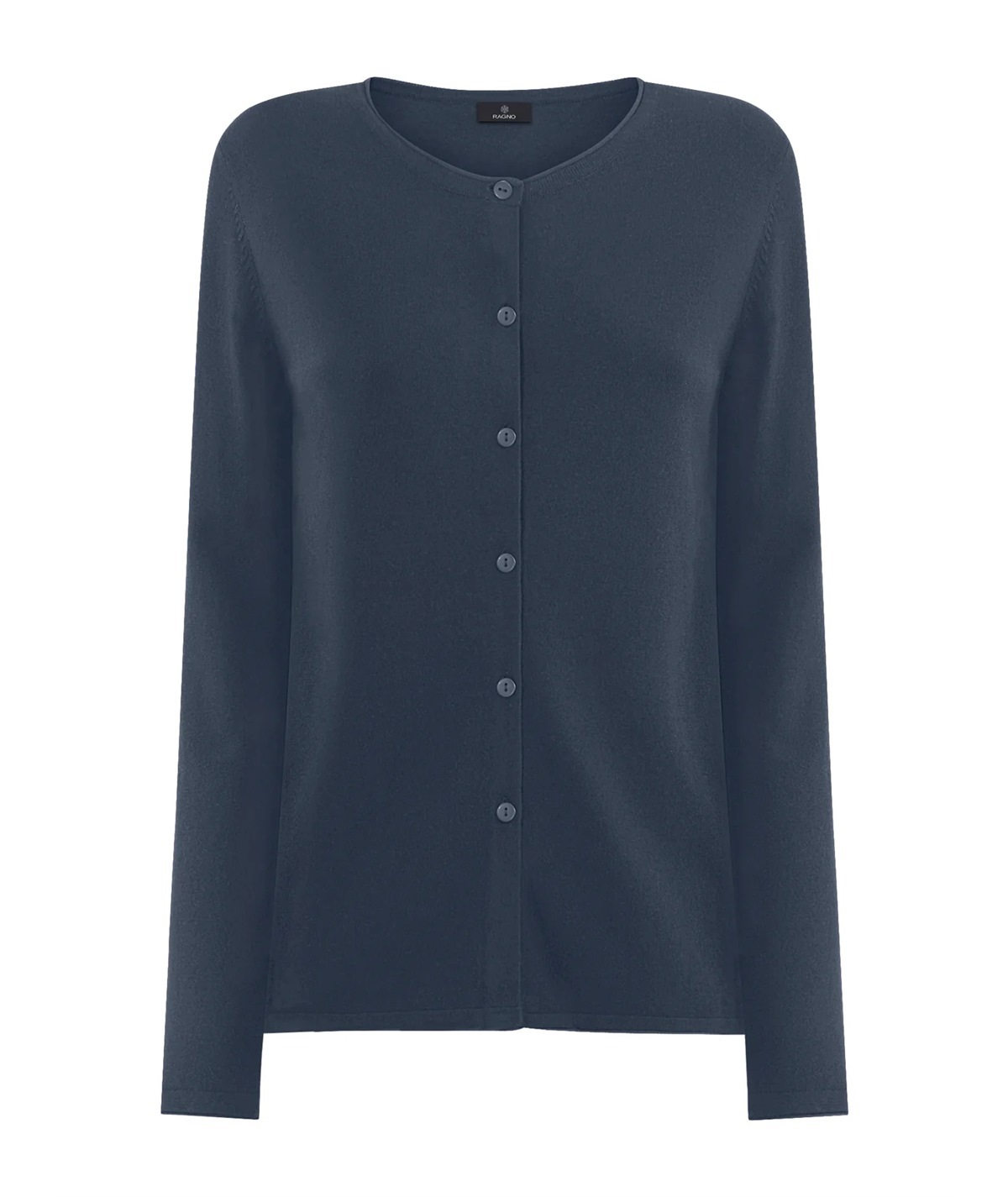 Ragno DM99MI - Cardigan girocollo manica lunga in fresca Viscosa. Colore: Bleu 078