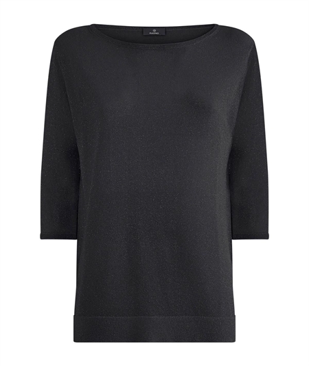 Ragno DN05MB - Maglia con manica 3/4 in Crêpe Lurex . Colore: Nero 020