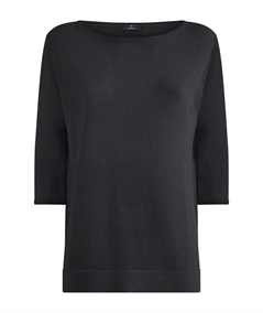 Ragno DN05MB - Maglia con manica 3/4 in Crêpe Lurex . Colore: Nero 020