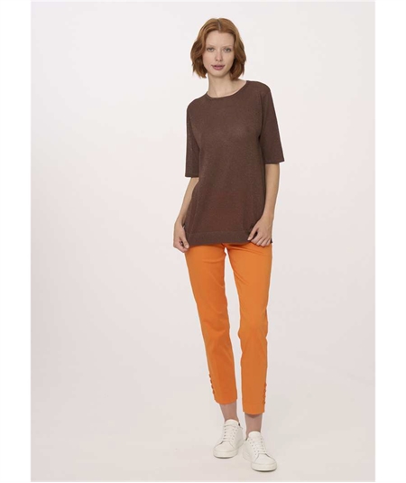 Ragno DN05MB - Maglia con manica 3/4 in Crêpe Lurex . Colore: Cappuccino 562