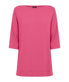 Ragno DN12TW - Maglietta collo barca con manica 3/4 in Viscosa. Colore: Hot Pink A20