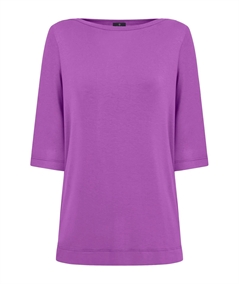 Ragno DN12TW - Maglietta collo barca con manica 3/4 in Viscosa. Colore: Dewberry A05