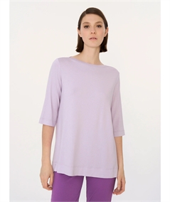 Ragno DN12TW - Maglietta collo barca con manica 3/4 in Viscosa. Colore: Orchid Petal A36