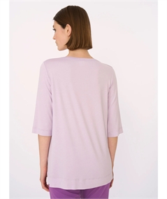 Ragno DN12TW - Maglietta collo barca con manica 3/4 in Viscosa. Colore: Orchid Petal A36