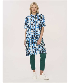 Ragno DM84D7 - Chemisier collo a polo e manica corta in EcoSeta. Colore: Fant. Aventurine 949F