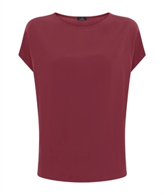 Ragno DM64SX - Blusa Girocollo con manica kimono in Ecoseta. Colore: Tibetan Red 952