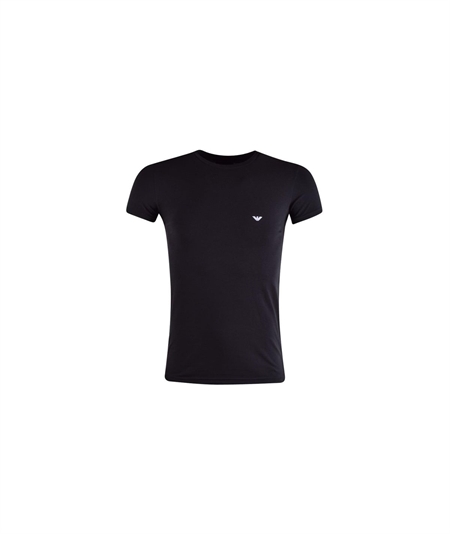 T-Shirt girocollo in cotone strech Emporio Armani - Nero