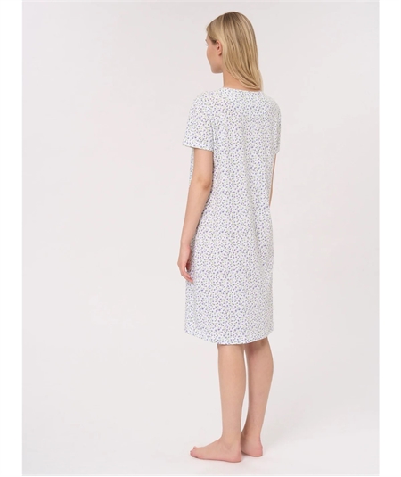 Ragno - DM68NK Camicia da notte manica corta a serafino in Jersey di Cotone. Colore: Fant. Purple Heather A13F